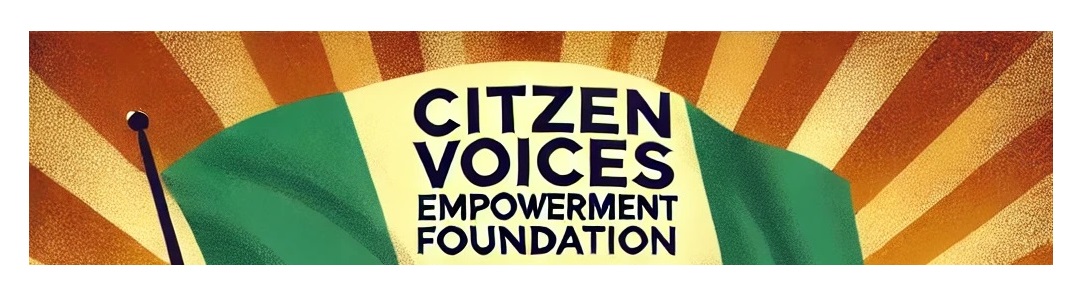 A powerful advocacy-themed image representing Citizen Voices Empowerment Foundation's focus on Civic Engagement & Human Rights. The image features a d
